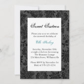 Turquoise Damask Invitation d'anniversaire (Devant)