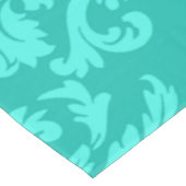 Turquoise damask print tafelkleed (Gekanteld)