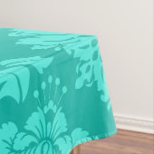 Turquoise damask print tafelkleed (Voorbeeld)