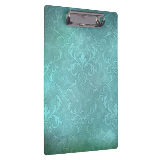 turquoise damast blauwgroen patroon klembord (Rechts)