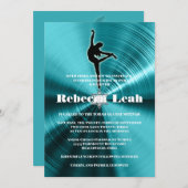 Turquoise Dance Danser Bat Mitzvah Kaart (Voorkant / Achterkant)