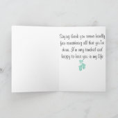 Turquoise Dance Enseignant Carte de remerciements (Intérieur)