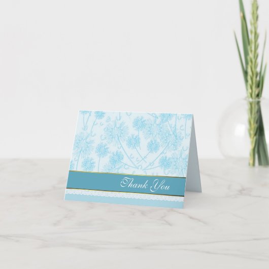 Turquoise Dandelion Mariage Merci Carte Note (Devant)