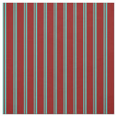 Turquoise & Dark Red Striped Pattern Stof (Swatch)