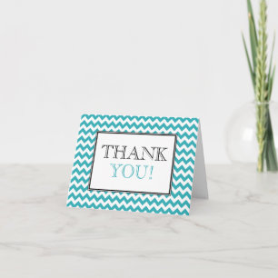 Turquoise de Chevron et carte de remerciements