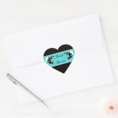 Turquoise de coeurs et autocollants noirs de (Enveloppe)