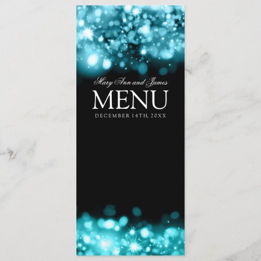 Turquoise de scintillement de lumières de menu (Dos)