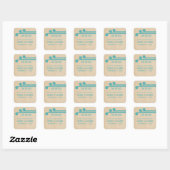 Turquoise Déco Chic Enregistrer les stickers Date (Feuille)