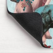 Turquoise Deer in paddenstoel Forest 2 Muismat (Hoek)