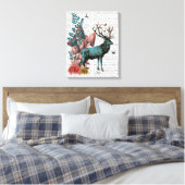 Turquoise Deer in paddenstoelbos Canvas Afdruk (Insitu (Slaapkamer))