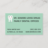 Turquoise Dentist Carte de visite - Cartes Dentist (Devant)