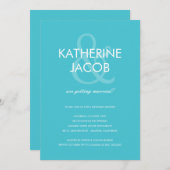 Turquoise des Invitations Wedding showers d'Ampers (Devant / Derrière)