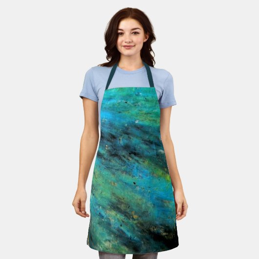 Turquoise Design Schort (Gedragen)