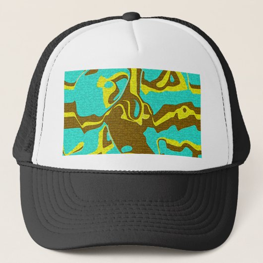 Turquoise Design Trucker Pet (Voorkant)
