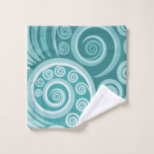 Turquoise d'été Abstrait Feuille de Fougère (Gant de toilette)