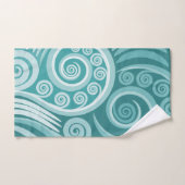 Turquoise d'été Abstrait Feuille de Fougère (Serviette à main)