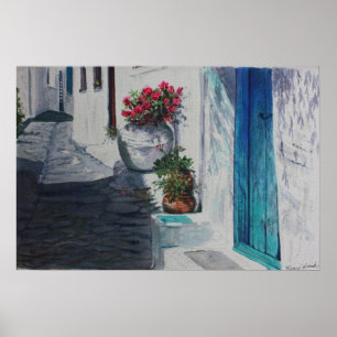 Turquoise-deur Poster