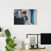 Turquoise-deur Poster (Thuiskantoor)