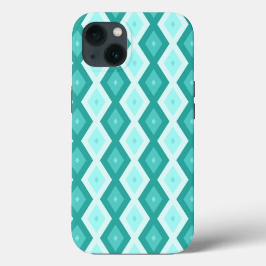 Turquoise diamant patroon Case-Mate iPhone hoesje (Achterkant)