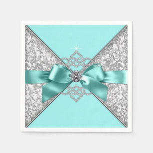 Turquoise Diamanten Boog Servet