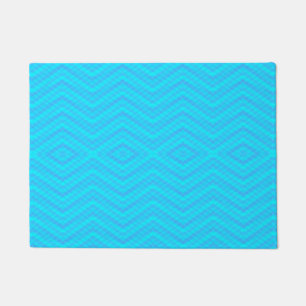 Turquoise Diamond Chevron Deurmat