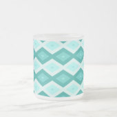 Turquoise diamond pattern matglas koffiemok (Center)