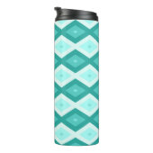 Turquoise diamond pattern thermosbeker (Geroteerd rechts)