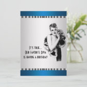 Turquoise Diva Anniversaire Fête Invitation (Debout devant)