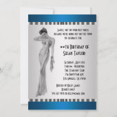 Turquoise Diva Anniversaire Fête Invitation (Dos)