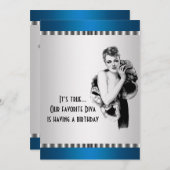 Turquoise Diva Anniversaire Fête Invitation (Devant / Derrière)