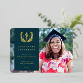 Turquoise DO Asclepius Graduation Faire-part photo (Debout devant)