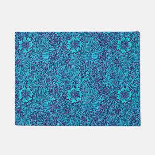  turquoise donkerpaarse bloemmotief deurmat