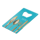 Turquoise d'or de cuillère de fourchette de (Devant Angle)