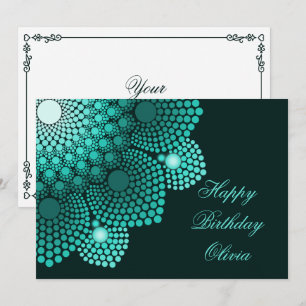 Turquoise Dot Mandala Gelukkige Verjaardag Kaart