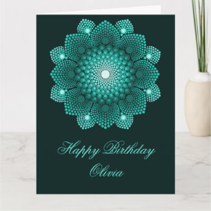 Turquoise Dot Mandala Gelukkige Verjaardag Kaart