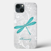 Turquoise Dragonfly Personnalisé iPhone X coque (Verso)