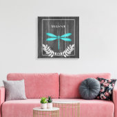 Turquoise Dragonfly Rustique toile Imprimer (Insitu(Salon))