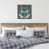 Turquoise Dragonfly Rustique toile Imprimer (Insitu(Chambre))