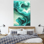 Turquoise Dreamscape - Impression de toile Abstrai (Insitu(Chambre))
