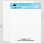Turquoise Droom Custom Briefpapier (Voorkant / Achterkant)