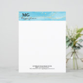 Turquoise Droom Custom Briefpapier (Staand voorkant)
