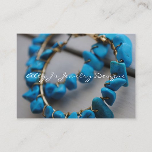 Turquoise Earringen Visitekaartjes (Voorkant)