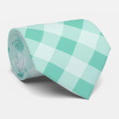 Turquoise Easter Spring Gingham Mannen Stropdas Gi (Opgerold)
