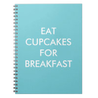 Turquoise EAT CUPCAKES FOR BREAKFAST Notitieboek