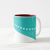 Turquoise Éblouissant Courbes Étoile Mug (Devant droit)