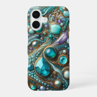 Turquoise Edelsteen iPhone Hoesje Slank iPhone 16 Hoesje