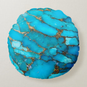 turquoise edelsteen rond kussen