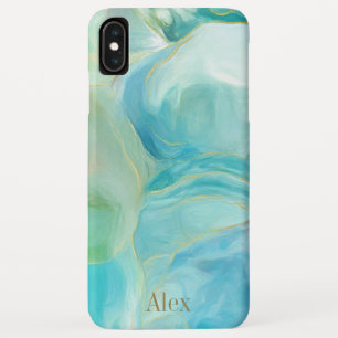 Turquoise edelsteen Waterverf Geode iPhone XS Max Hoesje
