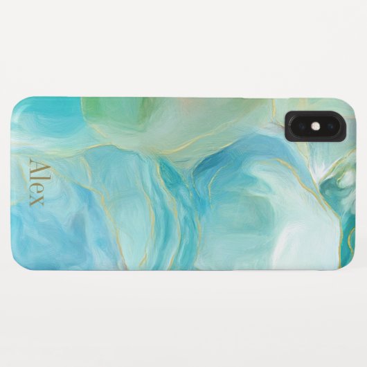 Turquoise edelsteen Waterverf Geode Case-Mate iPhone Case (Achterkant (horizontaal))