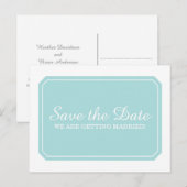 Turquoise eenvoudig Elegant sparen het Briefkaart (Voorkant / Achterkant)